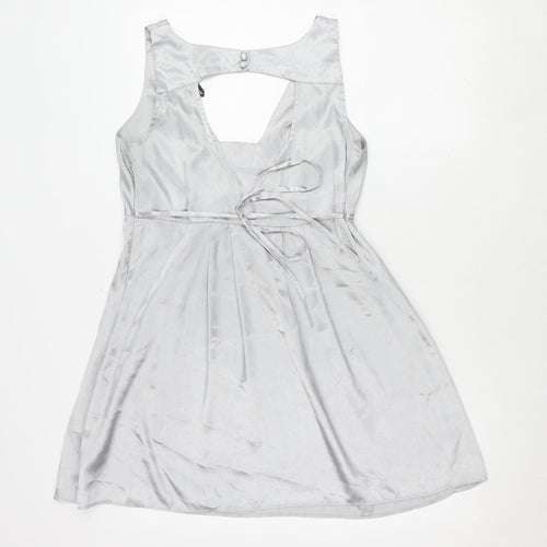 Dorothy Perkins Women's Silver Sleeveless Dress Size 12