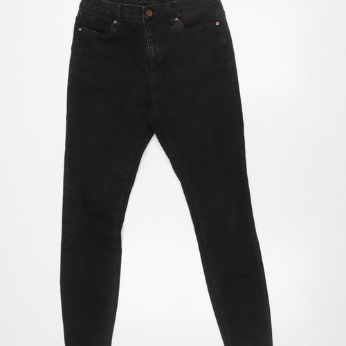 Next Women's Black Skinny Jeans - 10L, High Rise, Stretch