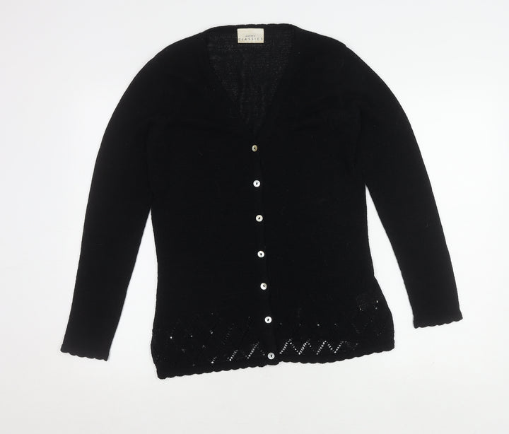 Modern Classics Women's Black Knit V-Neck Cardigan M