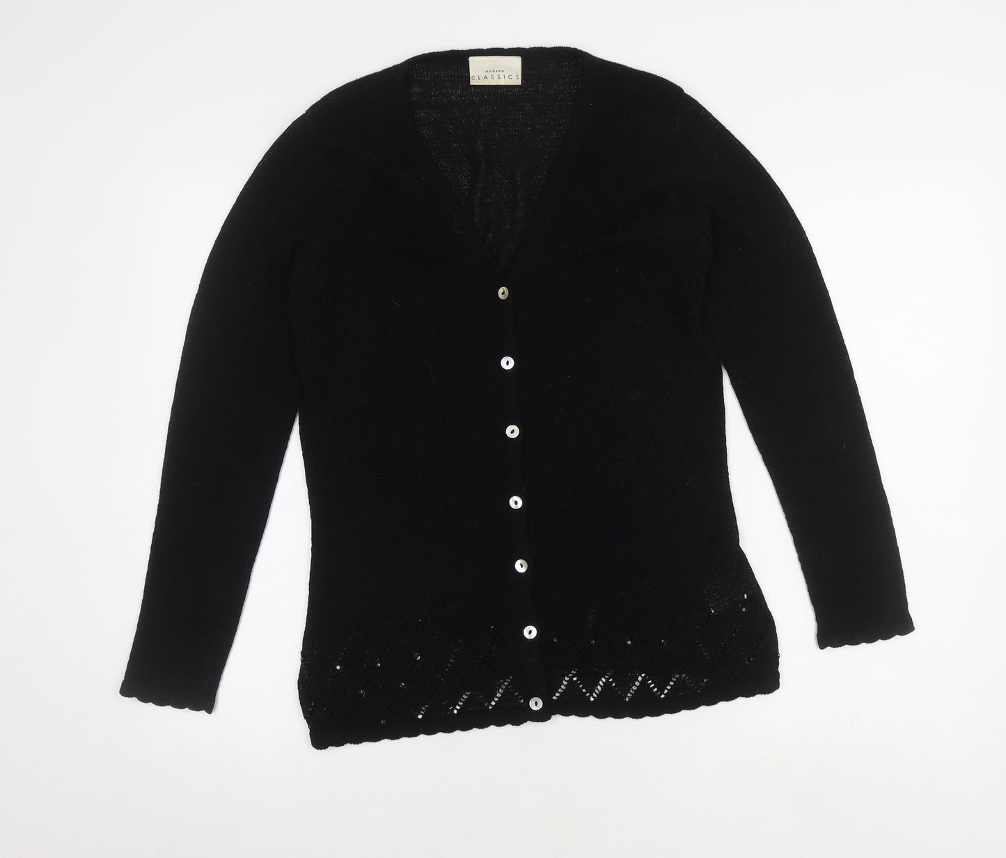Modern Classics Women's Black Knit V-Neck Cardigan M