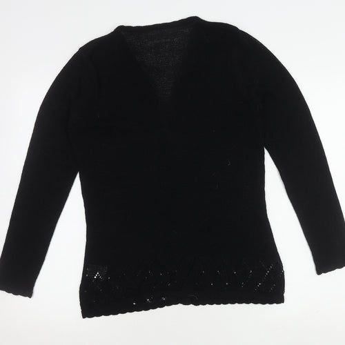 Modern Classics Women's Black Knit V-Neck Cardigan M
