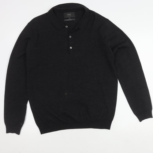 Marks and Spencer Men's Black Large Polo Shirt