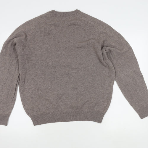 Marks and Spencer Grey Wool V-Neck Men's Pullover L