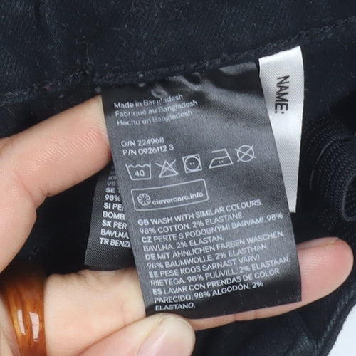 H&M Girls Black Straight Jeans Size 12 Years