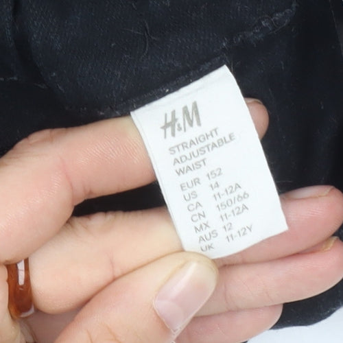 H&M Girls Black Straight Jeans Size 12 Years