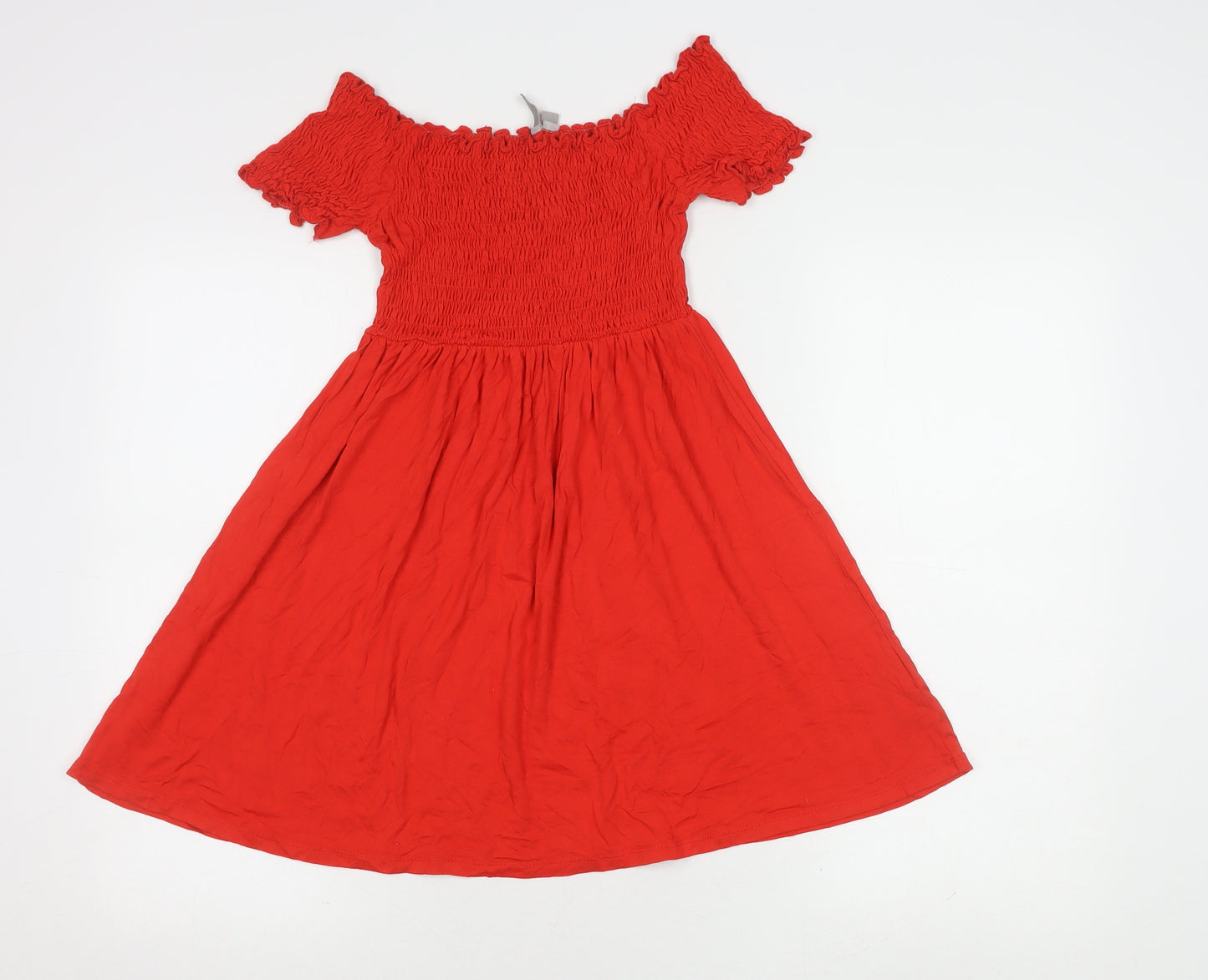 ASOS Girls Red Off Shoulder Midi Dress Size 10