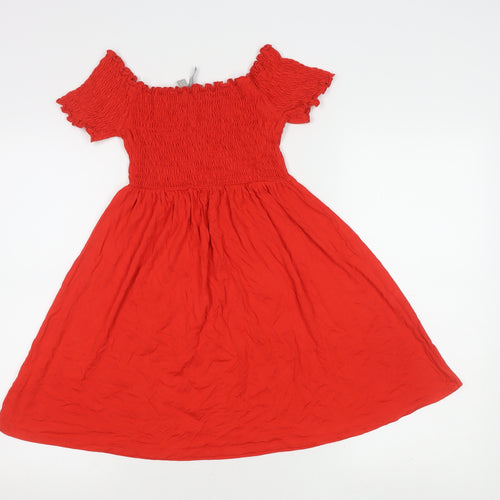 ASOS Girls Red Off Shoulder Midi Dress Size 10
