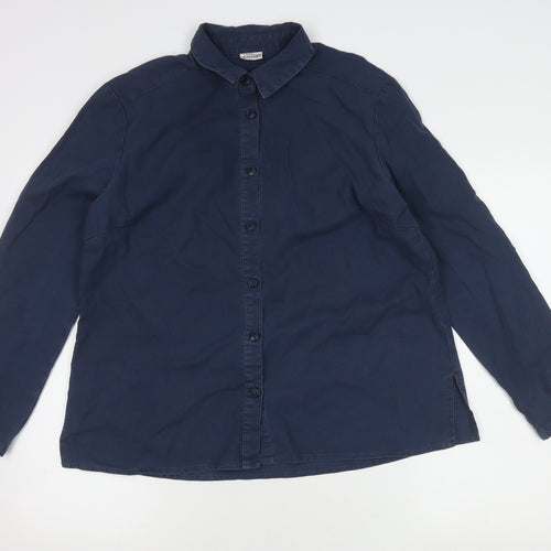 Damart Women's Blue Button-Up Shirt, Size 12