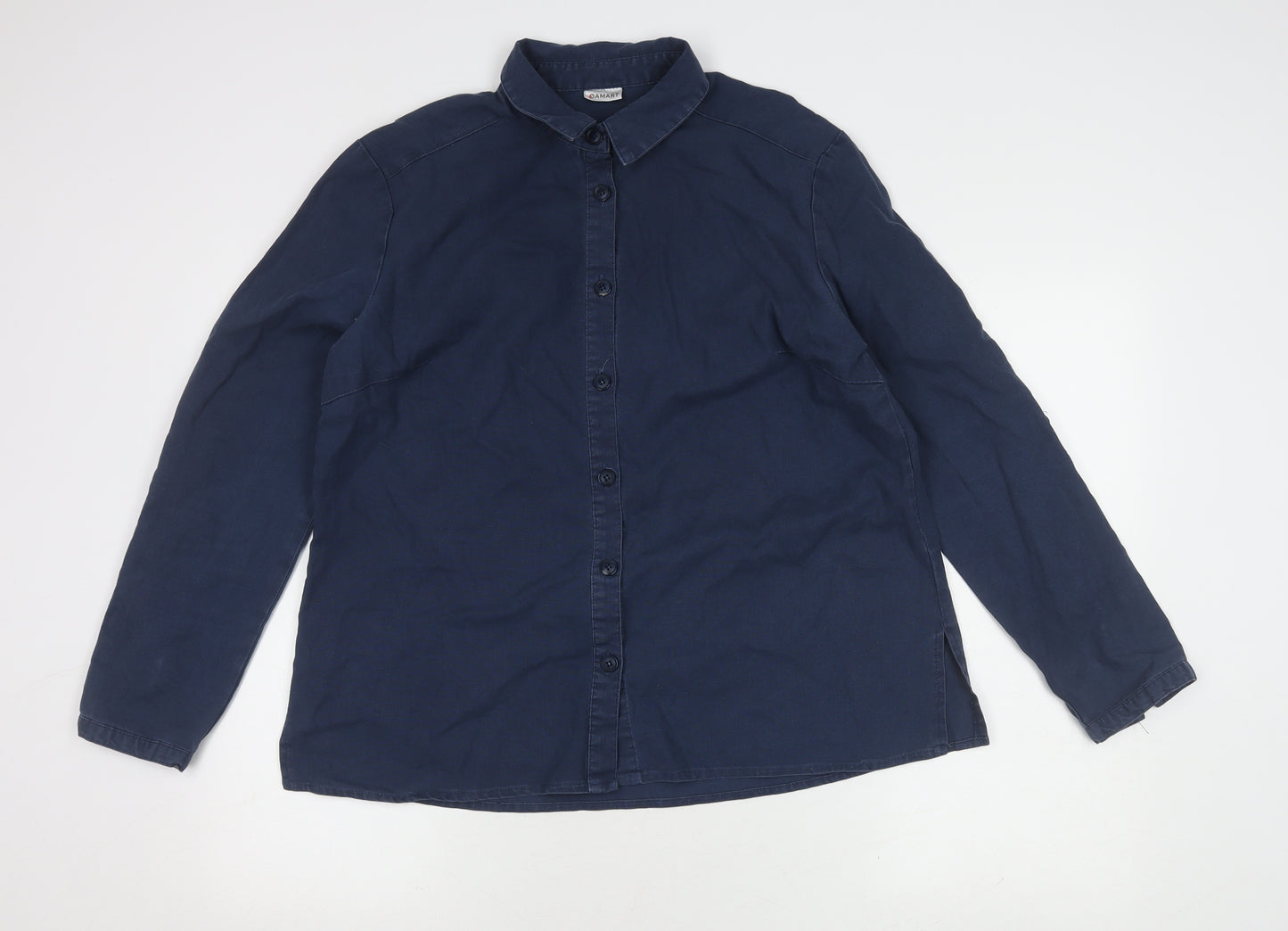 Damart Women's Blue Button-Up Shirt, Size 12
