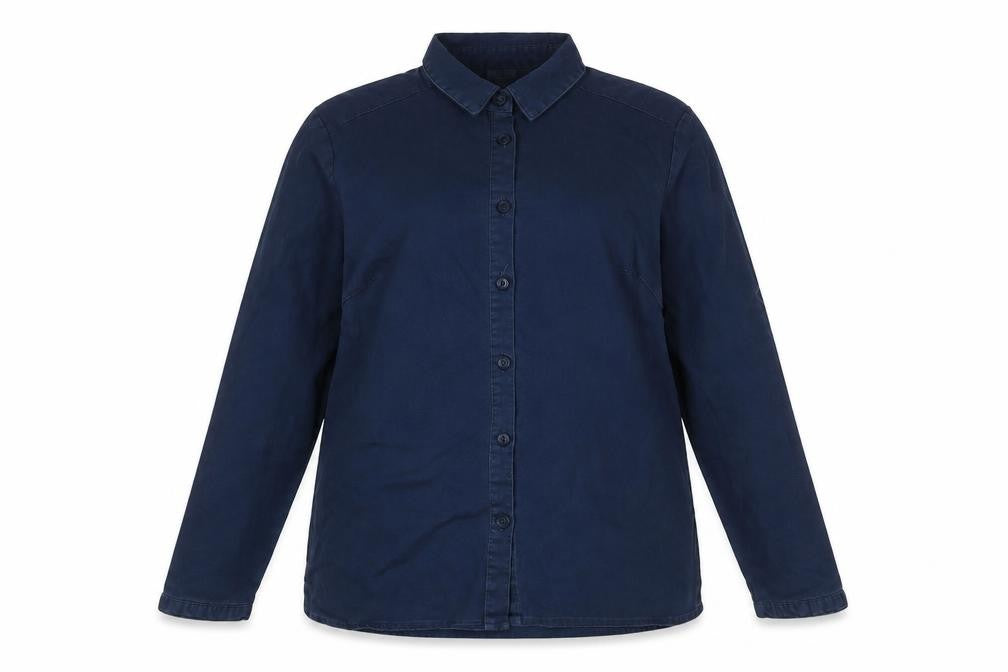 Front view of Damart Women's Blue Button-Up Shirt, size 12
