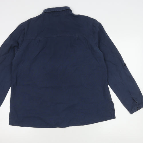 Damart Women's Blue Button-Up Shirt, Size 12