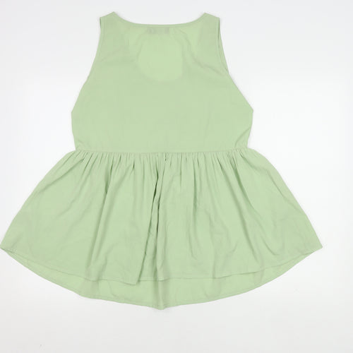 Boohoo Women Green Tank Top UK 8 Sleeveless Basic