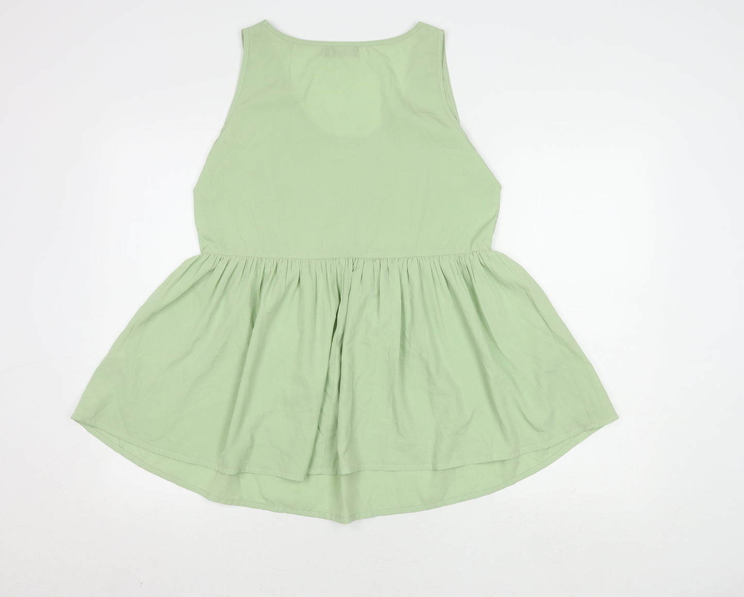 Boohoo Women Green Tank Top UK 8 Sleeveless Basic