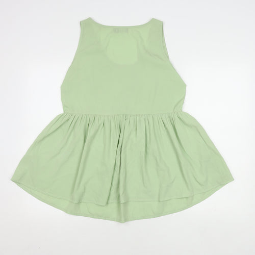 Boohoo Women Green Tank Top UK 8 Sleeveless Basic