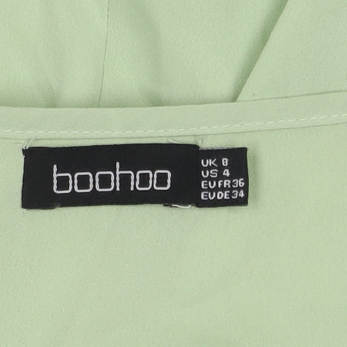 Boohoo Women Green Tank Top UK 8 Sleeveless Basic