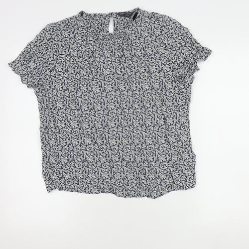 Marks and Spencer Women's Blue Floral Blouse Size 14