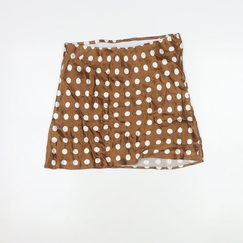 Topshop Women's Brown Polka Dot Skirt Size 12