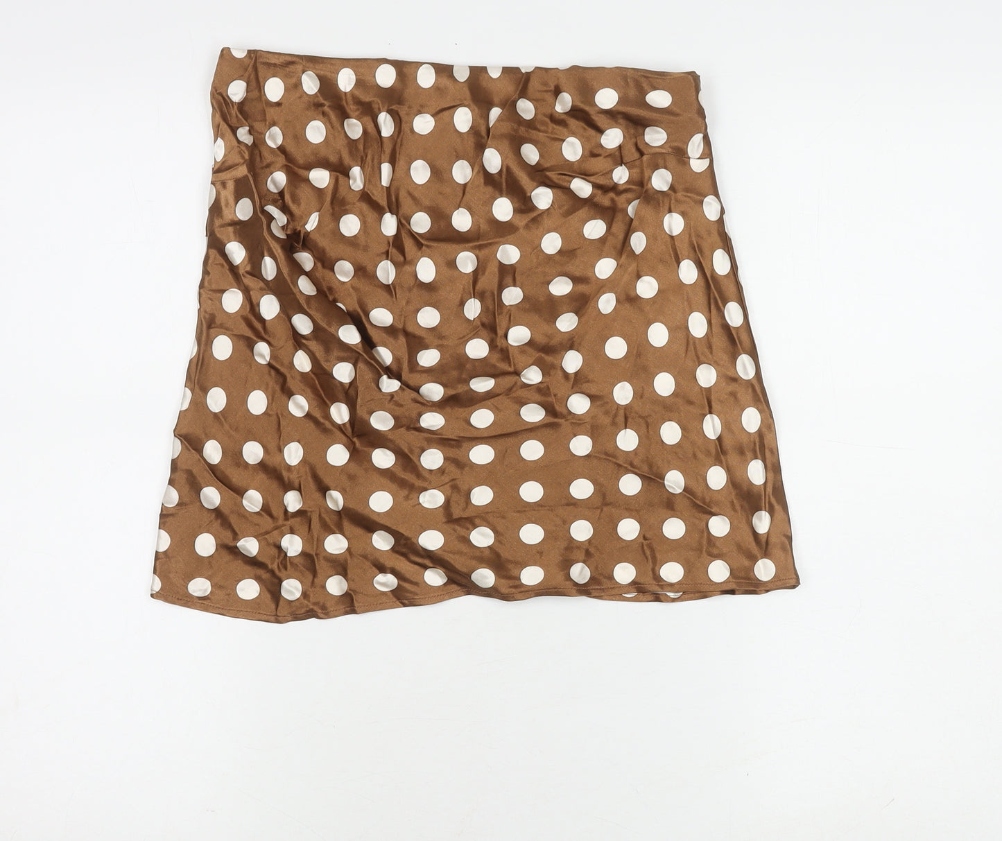 Topshop Women's Brown Polka Dot Skirt Size 12
