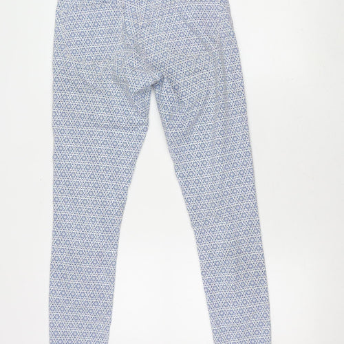 Topshop Women's Blue Geometric Jegging Trousers Size 8