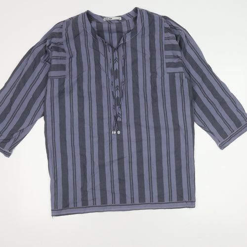 Khaadi Women’s Grey Striped Tunic Blouse Size 12