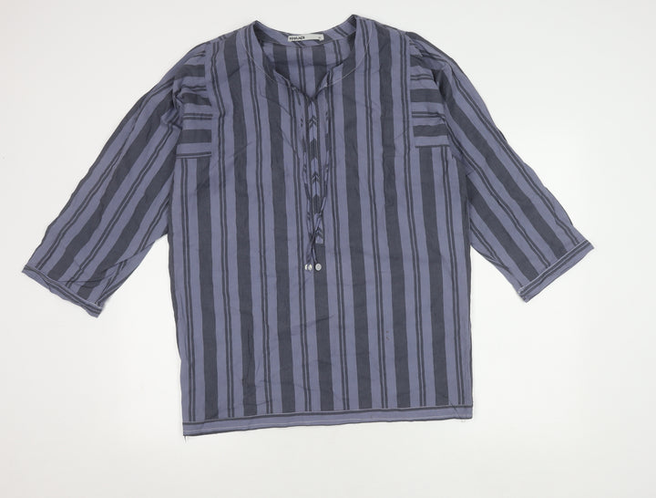 Khaadi Women’s Grey Striped Tunic Blouse Size 12