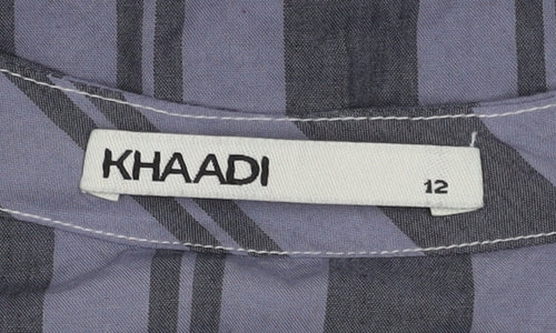 Khaadi Women’s Grey Striped Tunic Blouse Size 12
