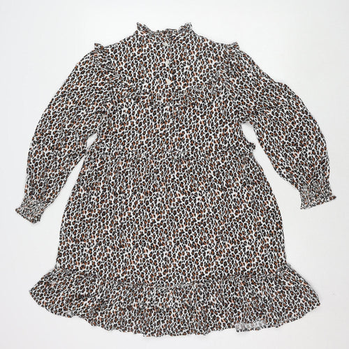 Marks and Spencer Girls Multicoloured Animal Print Dress 12Y