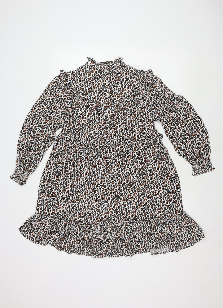 Marks and Spencer Girls Multicoloured Animal Print Dress 12Y