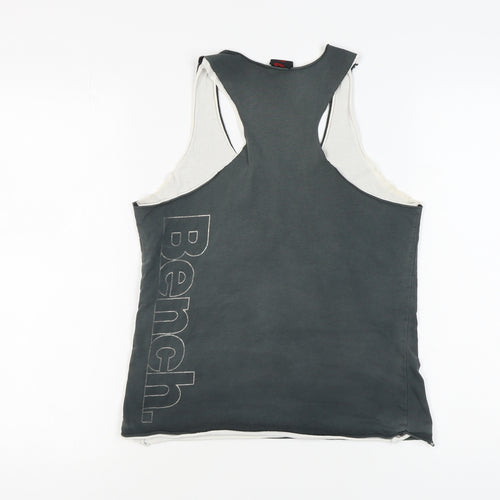 Bench Women's Grey Ivory Tank Top Medium Casual Sleeveless