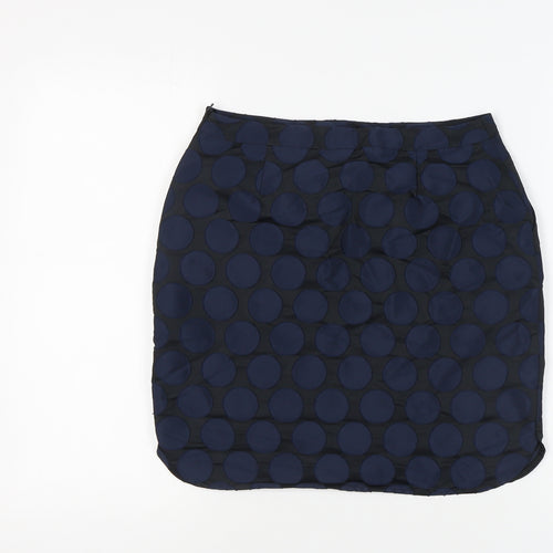Boden Women's Blue Polka Dot Pencil Skirt - Size 10