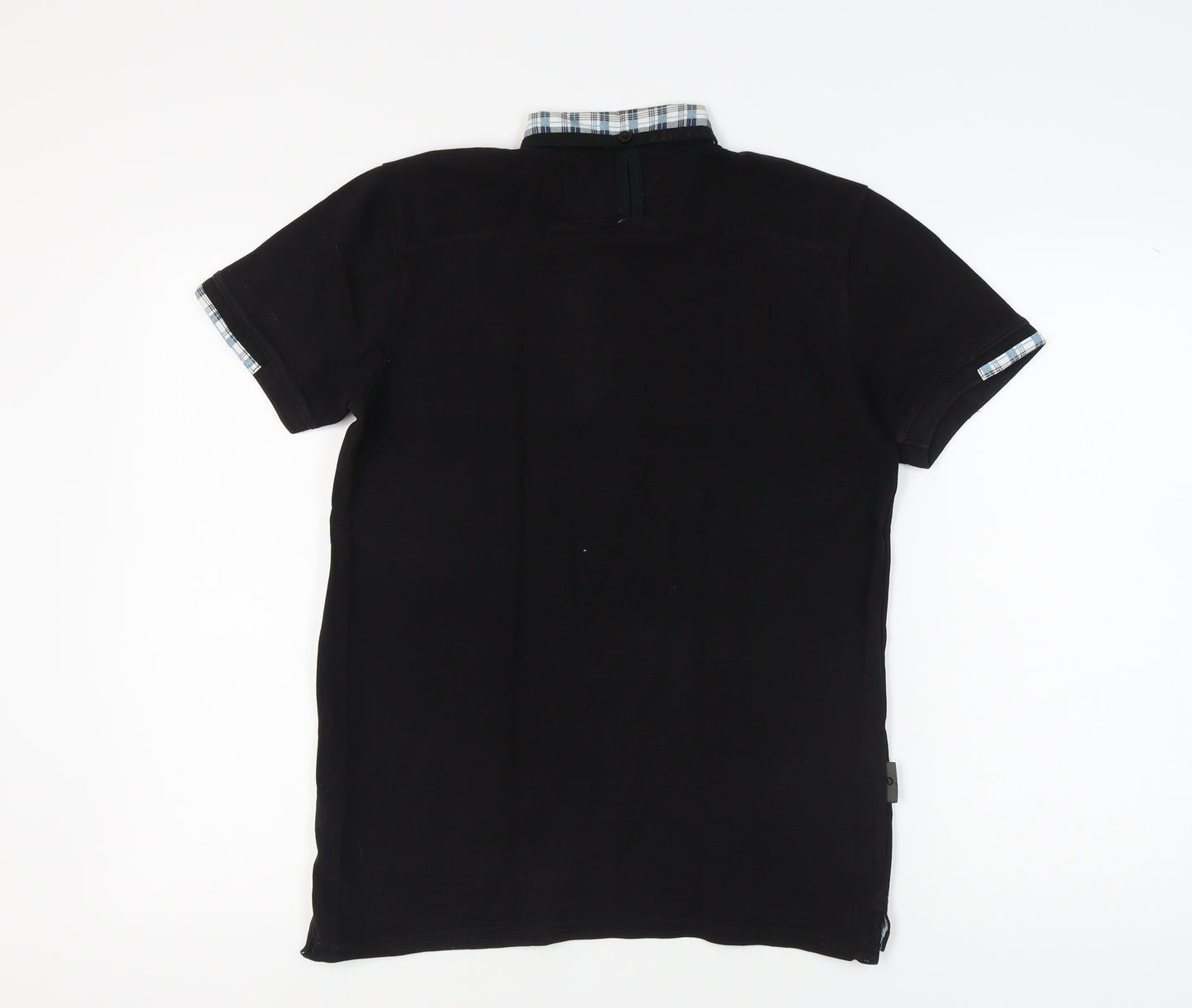 Voi Jeans Men's Black Polo Shirt Small Collared Style