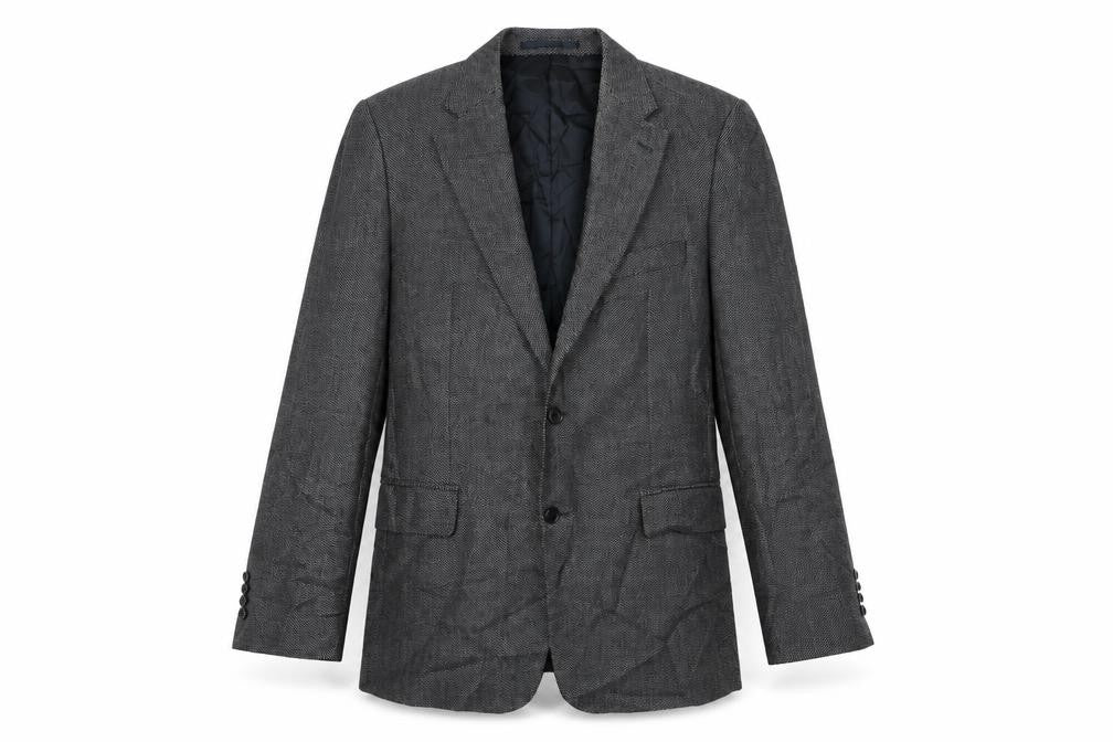 Front view of Magee Men's Grey Wool Blazer Jacket, size 44R