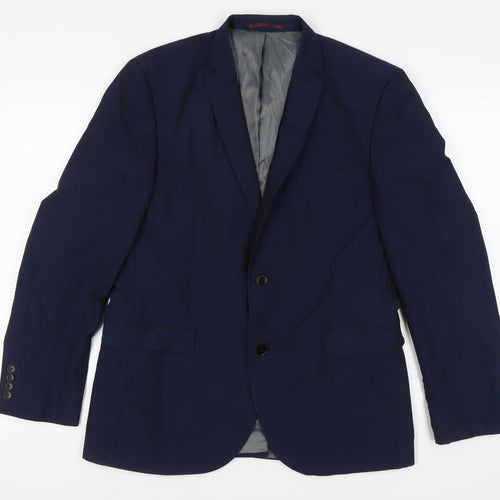 Next Men's Blue Regular Fit Blazer, 42, Autumn/Winter