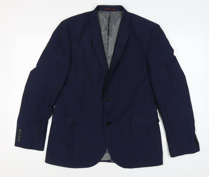Next Men's Blue Regular Fit Blazer, 42, Autumn/Winter