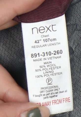 Next Men's Blue Regular Fit Blazer, 42, Autumn/Winter