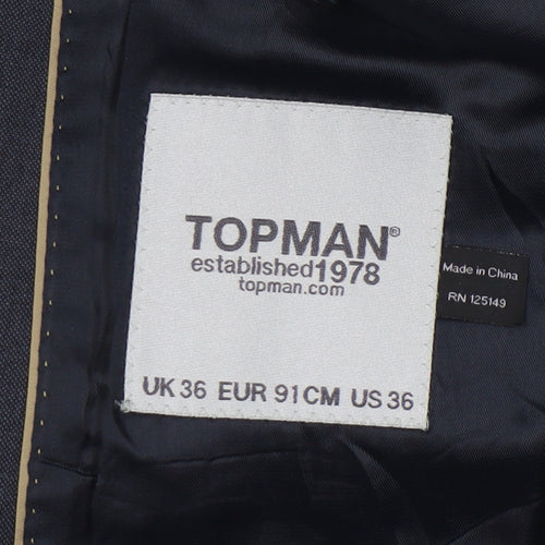 Topman Men's Blue Blazer 36 Business Formal