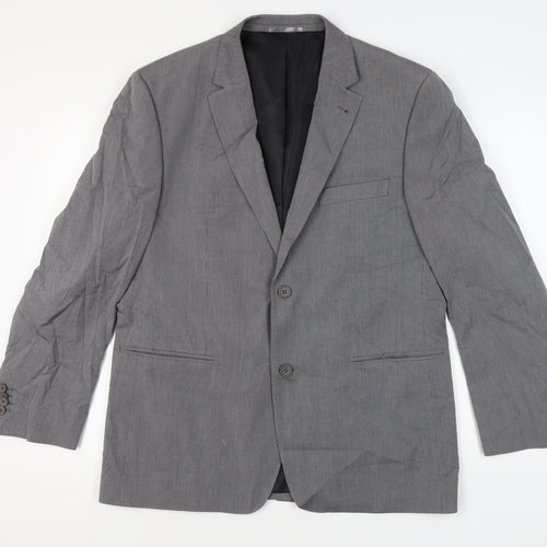 Skopes Men's Grey Striped Blazer, Size 44R, Classic Style