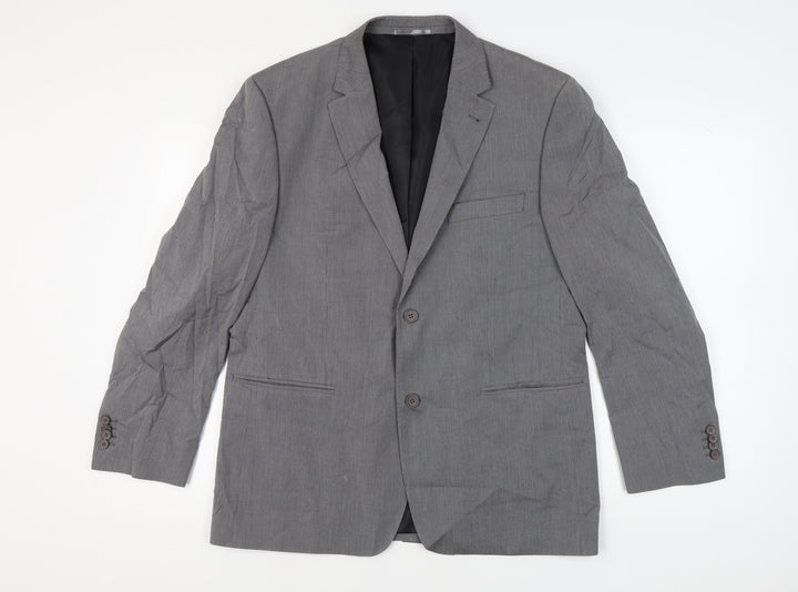 Skopes Men's Grey Striped Blazer, Size 44R, Classic Style