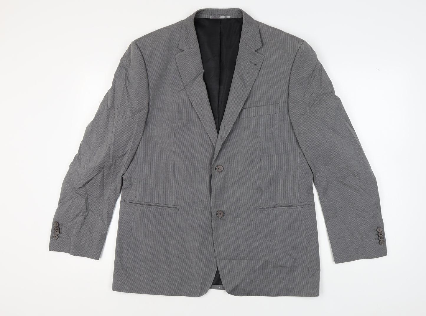 Skopes Men's Grey Striped Blazer, Size 44R, Classic Style