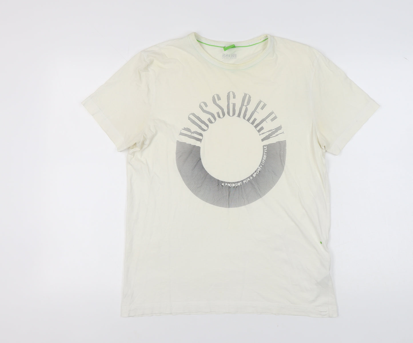 Hugo Boss Men's White Graphic Print T-Shirt, Size M