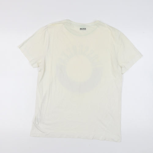 Hugo Boss Men's White Graphic Print T-Shirt, Size M
