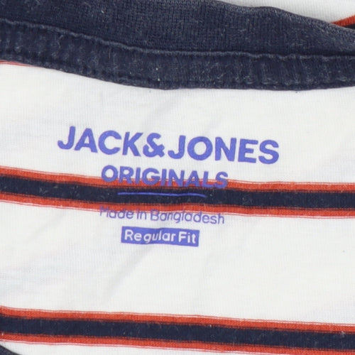 Jack & Jones Men's Striped T-Shirt, Medium, Multicoloured