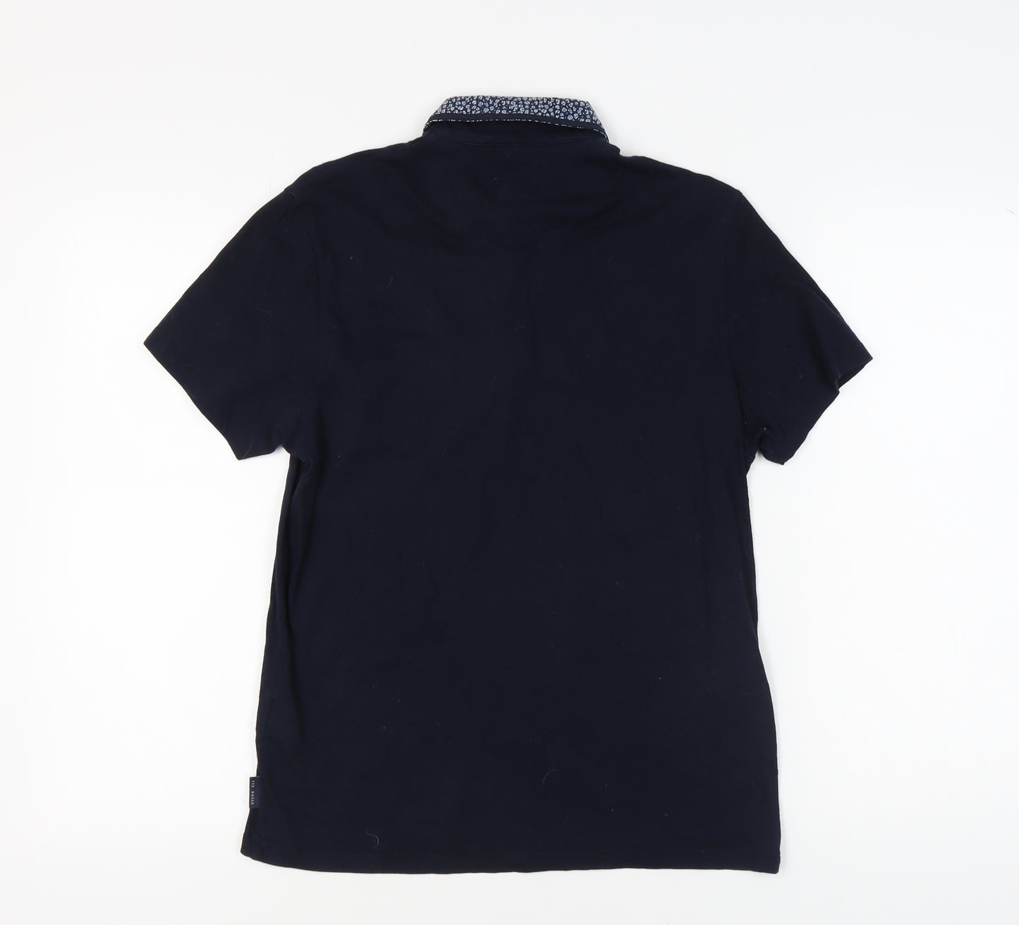 Ted Baker Men's Blue Polo Shirt, Size 3, Solid Cotton