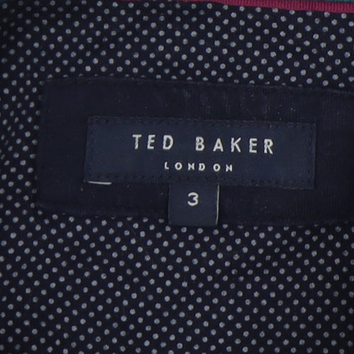 Ted Baker Men's Blue Polo Shirt, Size 3, Solid Cotton