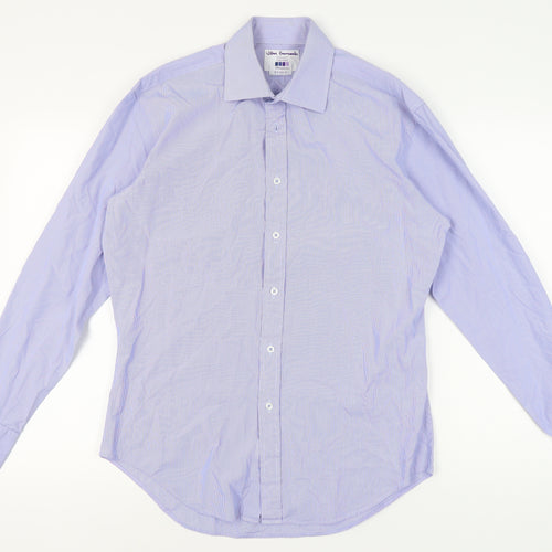John Francomb Men's Classic Blue Pinstripe Dress Shirt