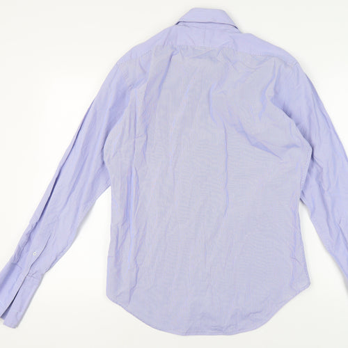 John Francomb Men's Classic Blue Pinstripe Dress Shirt