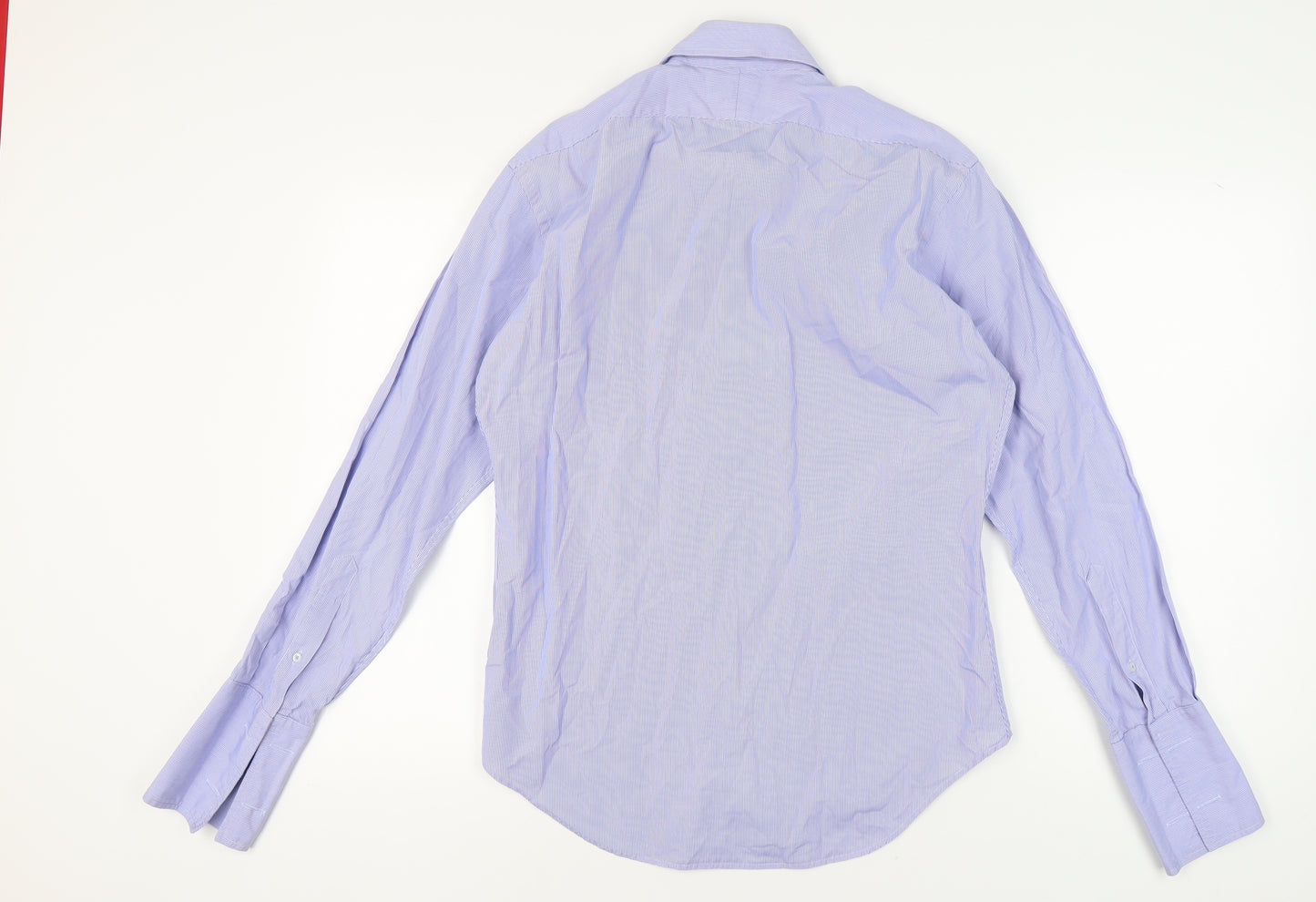 John Francomb Men's Classic Blue Pinstripe Dress Shirt