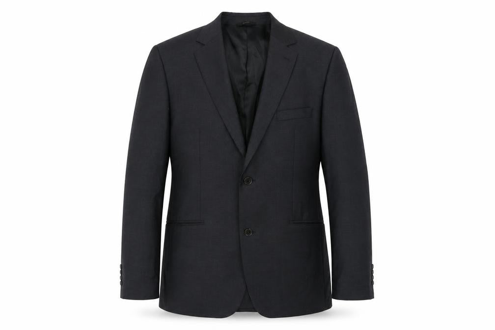 Front view of ESPRIT Men's Black Blazer 44R Regular Wool Jacket