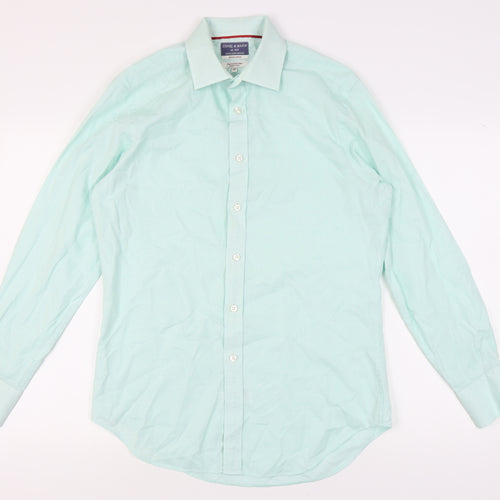 Stovel & Mason Men's Green Cotton Long Sleeve Shirt 15.5