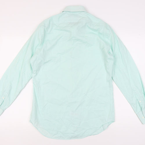 Stovel & Mason Men's Green Cotton Long Sleeve Shirt 15.5